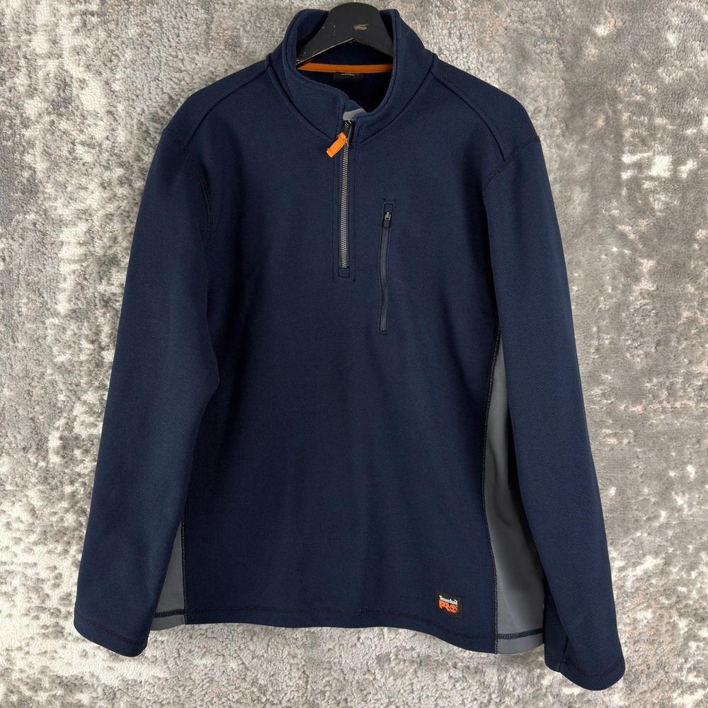 Timberland PRO Size M TB0A1HGK Quarter Zip Fleece Pullover Navy Blue Long Sleeve